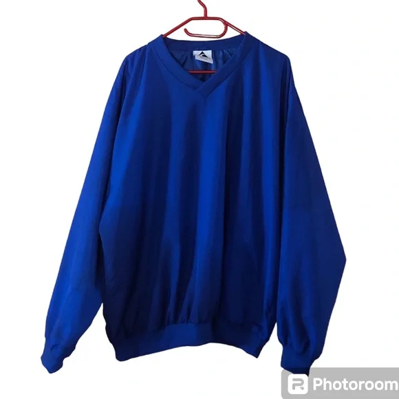 AUGUSTA WINDBREAKER V NECK LONG SLEEVES SIDED POCKETS SZ XL MENS PULLOVER - Picture 1 of 4